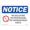 Signmission OSHA Notice Sign, 10" Height, 14" Width, No Soliciting No Trespassing Sign With Symbol, Landscape OS-NS-D-1014-L-14831 - alternate 1